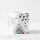 Mug Aquarelle Géométrique Sans joint : Style Tribal. (Devant gauche)