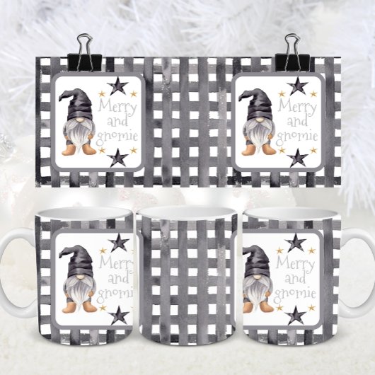 Mug Aquarelle Gnome d'hiver sur Buffalo chèque Noël