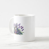 Mug Aquarelle Gnome & Fleurs pourpres (Devant gauche)