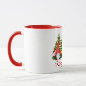 Mug Aquarelle Gnomes Joyeux feux de Noël Rouge (Gauche)