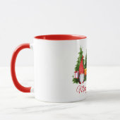 Mug Aquarelle Gnomes Joyeux Noël Rouge (Gauche)
