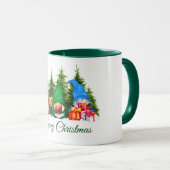Mug Aquarelle Gnomes Joyeux Noël vert (Devant droit)