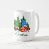 Mug Aquarelle Gnomes Vert Joyeux Noël (Devant droit)