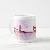 Mug Aquarelle Golden Gate Bridge à San Francisco (Devant gauche)