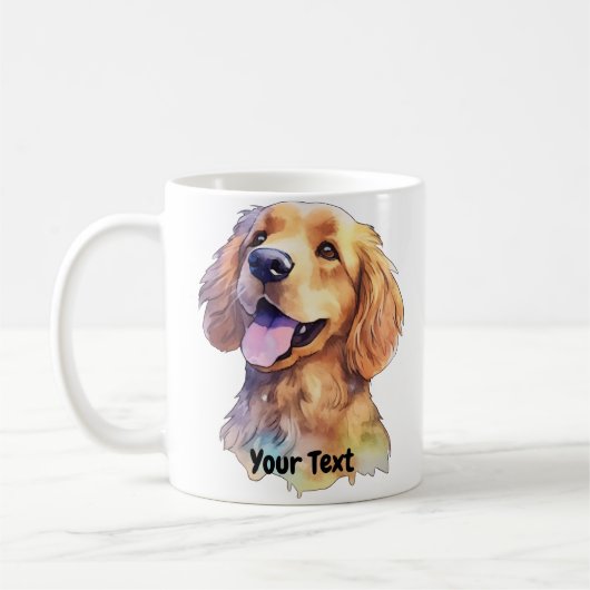 Mug Aquarelle Golden Retriever (Gauche)