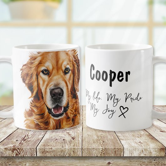 Mug Aquarelle Golden Retriever Nom du chien