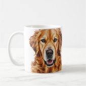 Mug Aquarelle Golden Retriever Nom du chien (Gauche)