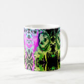 Mug Aquarelle gothique du crâne Halloween Art néon (Devant droit)