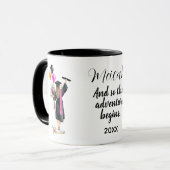 Mug Aquarelle Graduation Moderne tendance carte de con (Devant gauche)