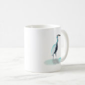 Mug Aquarelle Grand Heron Bleu Musique (Devant droit)
