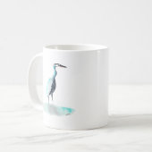 Mug Aquarelle Grand Heron Bleu Musique (Devant gauche)