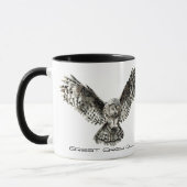 Mug Aquarelle Grande Chouette gris, Oiseau naturel (Gauche)