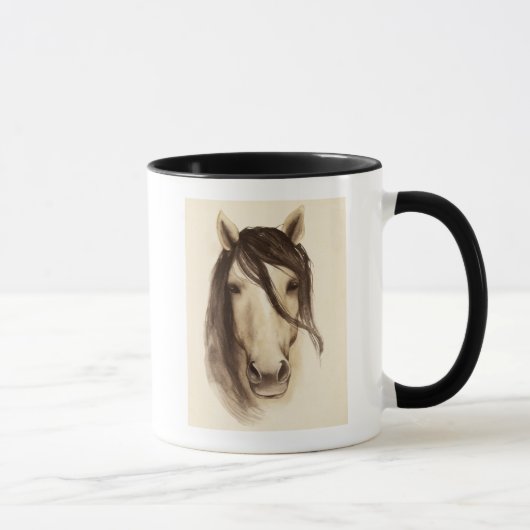 Mug Aquarelle Grange Animaux | Cheval (Droite)