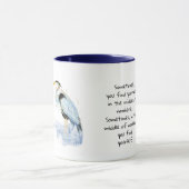 Mug Aquarelle Great Blue Heron Citation Inspirante (Centre)