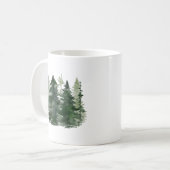 Mug Aquarelle Green Pine Trees vacances (Devant gauche)