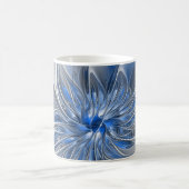 Mug Aquarelle gris bleu Abstrait Fractal Art Flower (Centre)