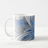 Mug Aquarelle gris bleu Abstrait Fractal Art Flower (Gauche)