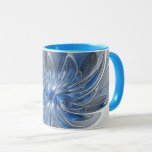 Mug Aquarelle gris bleu Abstrait Fractal Art Flower<br><div class="desc">Une fleur d'imaginaire unique aux tons bleu et gris,  abstraite et élégante. Conception inhabituelle pour votre tasse à café peignée fleurie décorative et plus encore.</div>