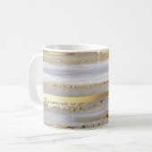 Mug Aquarelle gris et texture or de luxe (Devant gauche)