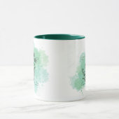 Mug Aquarelle H initiale Monogramme vert Botanique (Centre)