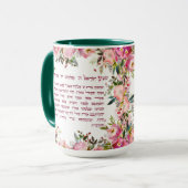 Mug Aquarelle Hébreu Shema Israël Prière juive (Devant gauche)