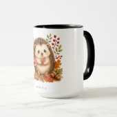 Mug aquarelle hérisson de la forêt automnale migno (Devant droit)