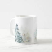 Mug Aquarelle Hiver Arbre de bois (Devant gauche)