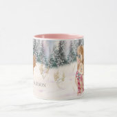 Mug Aquarelle Hiver Écureuil Nom des forêts (Centre)