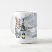 Mug Aquarelle hiver Gnome de Noël (Devant gauche)