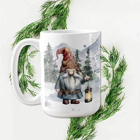 Mug Aquarelle hiver Gnome de Noël