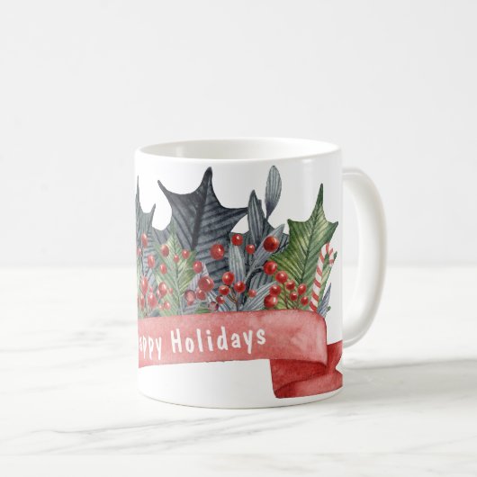 Mug Aquarelle Holly Banner personnalisable (Devant droit)