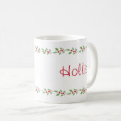 Mug Aquarelle Holly Garland (Devant droit)