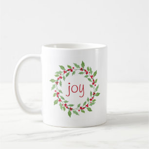 Mug Aquarelle Holly Wreath
