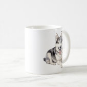 Mug Aquarelle Husky Chien (Devant droit)