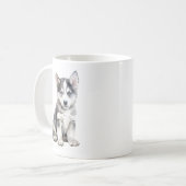 Mug Aquarelle Husky Chien (Devant gauche)