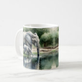 Mug Aquarelle Illustration de maman et bébé éléphant (Devant gauche)