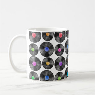 Mug Aquarelle illustration d'un enregistrement rétro v