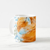 Mug aquarelle illustration d'un renard endormi, renard (Devant gauche)