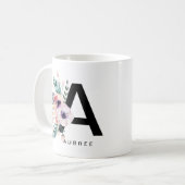 Mug Aquarelle initiale de l'alphabet A du monogramme d (Devant gauche)
