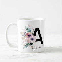 Aquarelle initiale de l'alphabet A du monogramme d