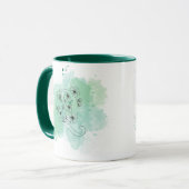 Mug Aquarelle initiale Q Monogramme Vert Botanique (Devant gauche)