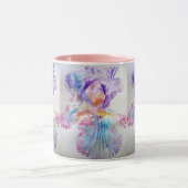 Mug Aquarelle Iris Fleur Peinture art irises Café (Centre)