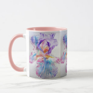 Mug Aquarelle Iris Fleur Peinture art irises Café
