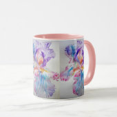 Mug Aquarelle Iris Fleur Peinture art irises Café (Devant droit)