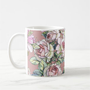 Mug Aquarelle Jardin : Rose Tulip Elégance.
