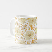 Mug Aquarelle Jaune Brown motif floral (Devant gauche)