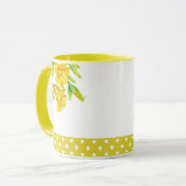 Mug Aquarelle Jaune Lys Peinture Fleur (Devant gauche)
