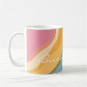 Mug Aquarelle jaune rose Abstrait Customisée (Gauche)