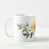 Mug Aquarelle jaune tournesols et monogramme Fleur sau (Gauche)