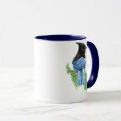 Mug Aquarelle Jay stellaire, Oiseau, Collection Nature (Devant droit)